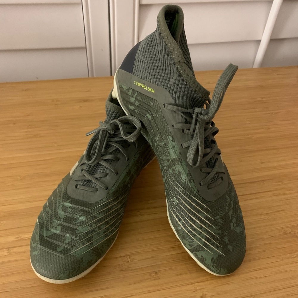 leather camo print soccer cleats